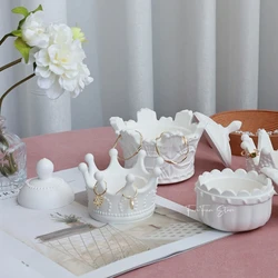 Creative Crown Storage Box Silicone Mold Gypsum Jewelry Box Decoration Box Photo Props Necklace Earrings Display Home Decor