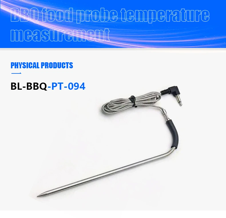 50 قطعة BL-BBQ-PT-094 ميزان حرارة اللحوم قياس درجة حرارة الطعام K نوع الحرارية التحقيق الاستشعار متحكم في درجة الحرارة مع Wir #6