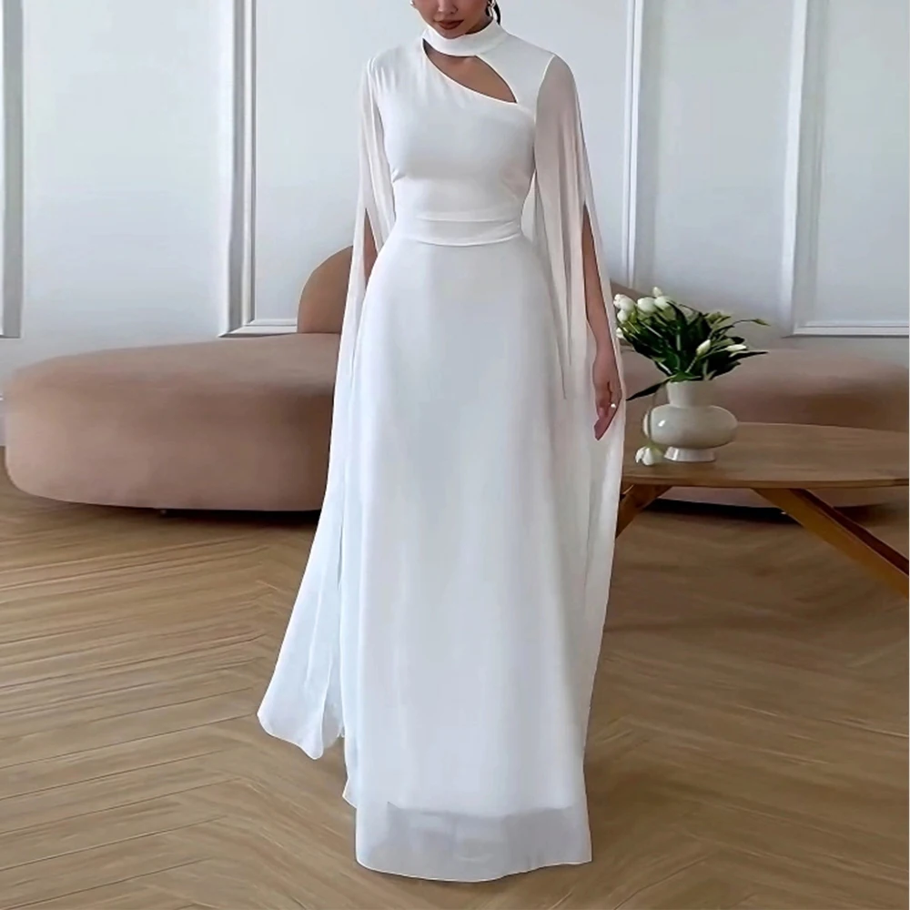 

Elegant Evening Dress Classic Customized Prom Dresses for Women Wedding Guest Chiffon Cap Sleeves Cocktail Party Gowns