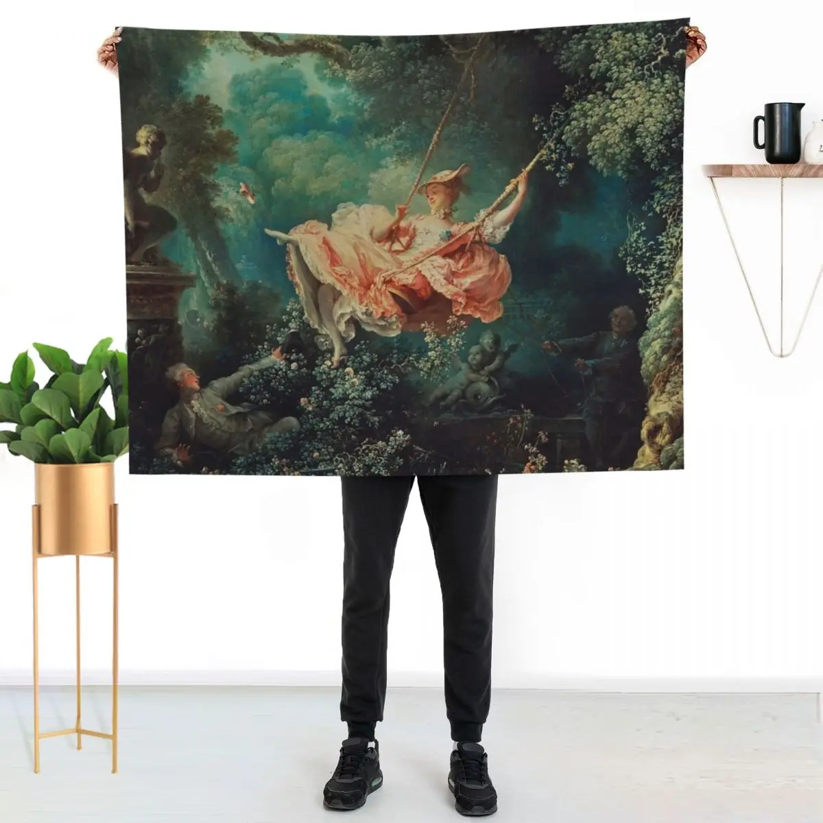 The Swing Painting - Jean-Honoré Fragonard Throw Blanket warm winter Luxury Thicken Luxury Brand Soft Plush Plaid Blankets
