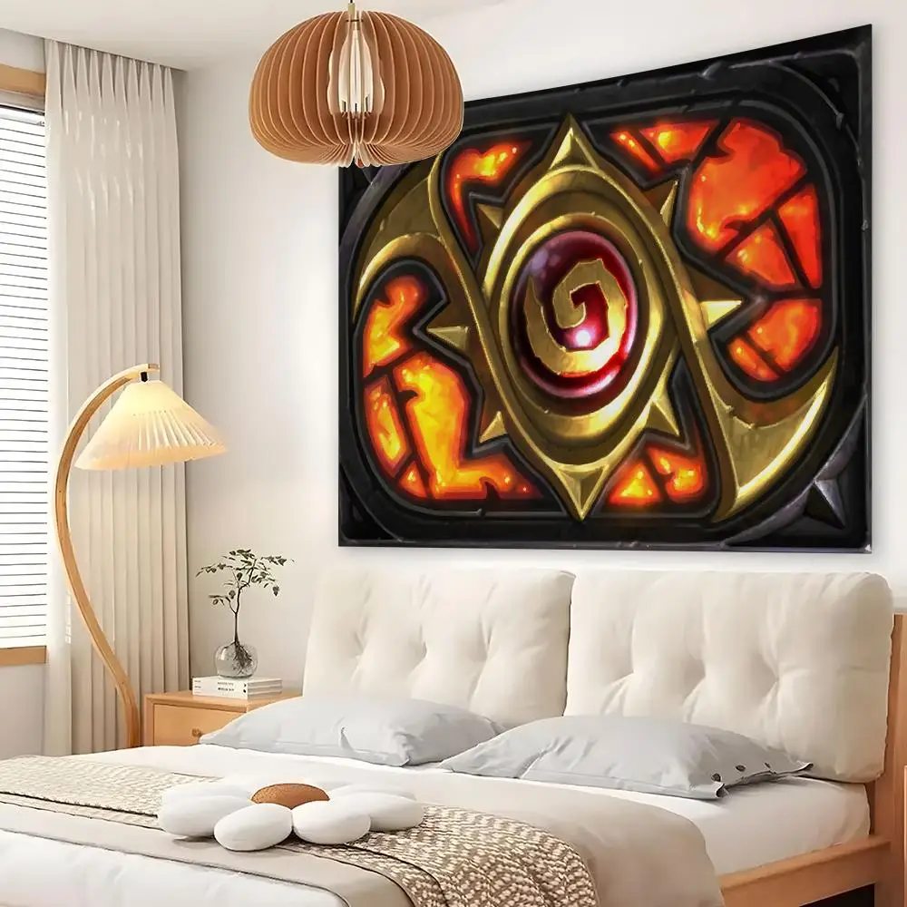 Game H-Hearthstone Tapestry Custom Living Bedroom Party Dormitory Interior Wall Bohemian Decoration Attached Clip