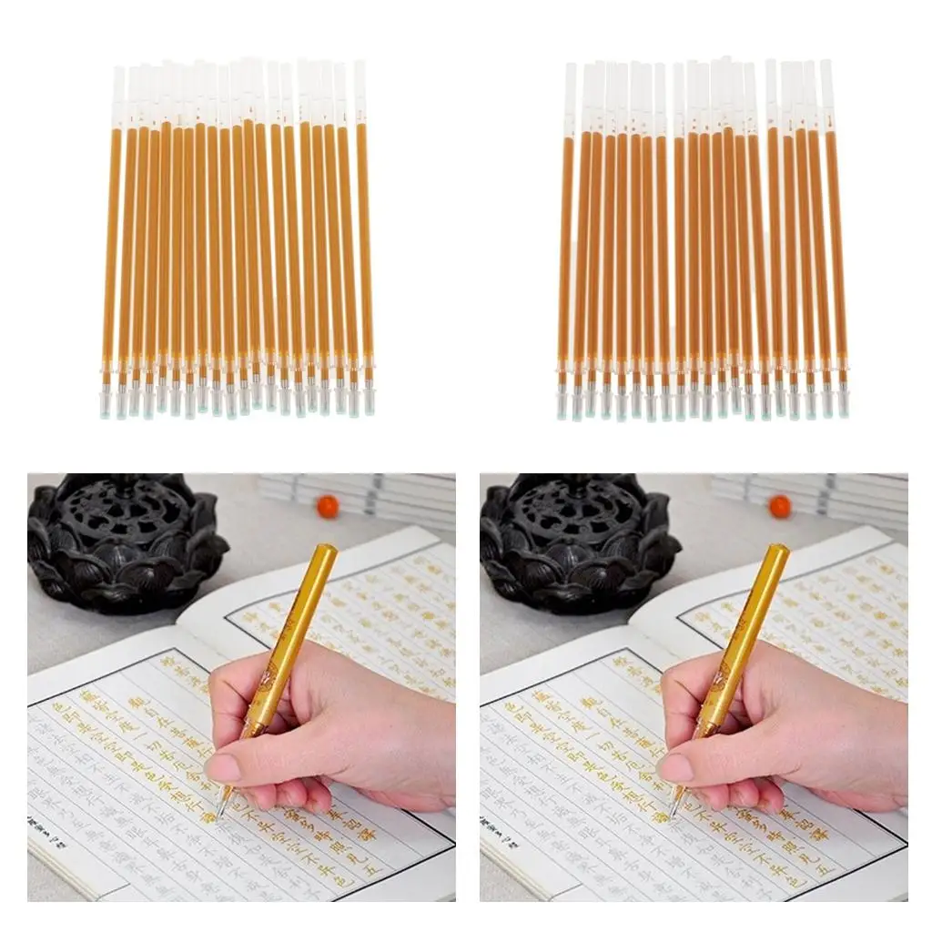 Gold Glitter Gel Pen Recarga, Cartucho Destacando Caneta, Escritório e Escola, 20pcs