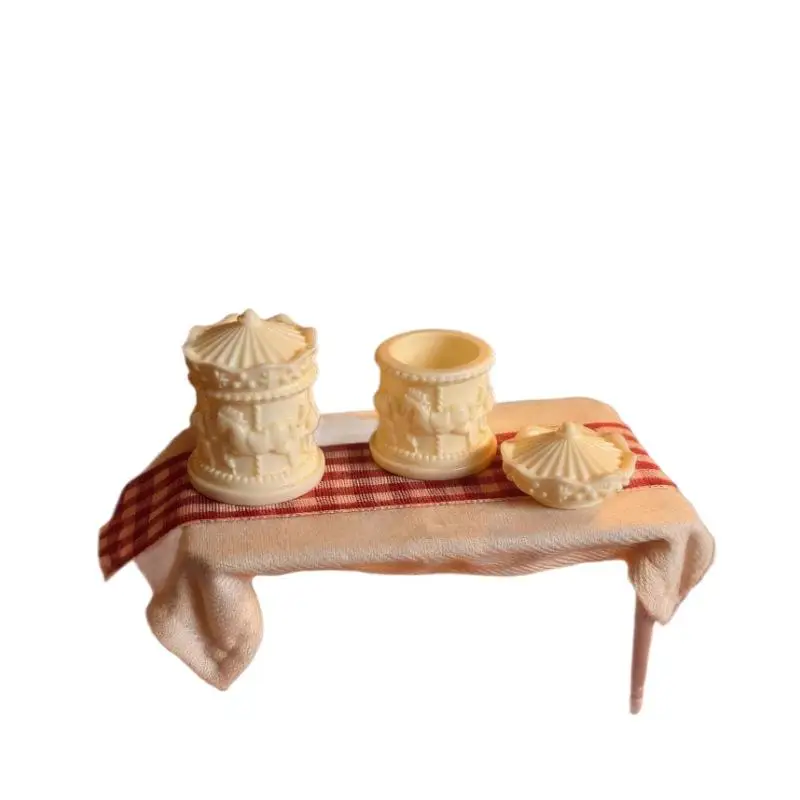Nowy 1 szt. Miniaturowa karuzela do domku dla lalek, mini pudełko do przechowywania, model akcesoriów do domku dla lalek, pojemnik na kawę, dekoracja domu, zabawka