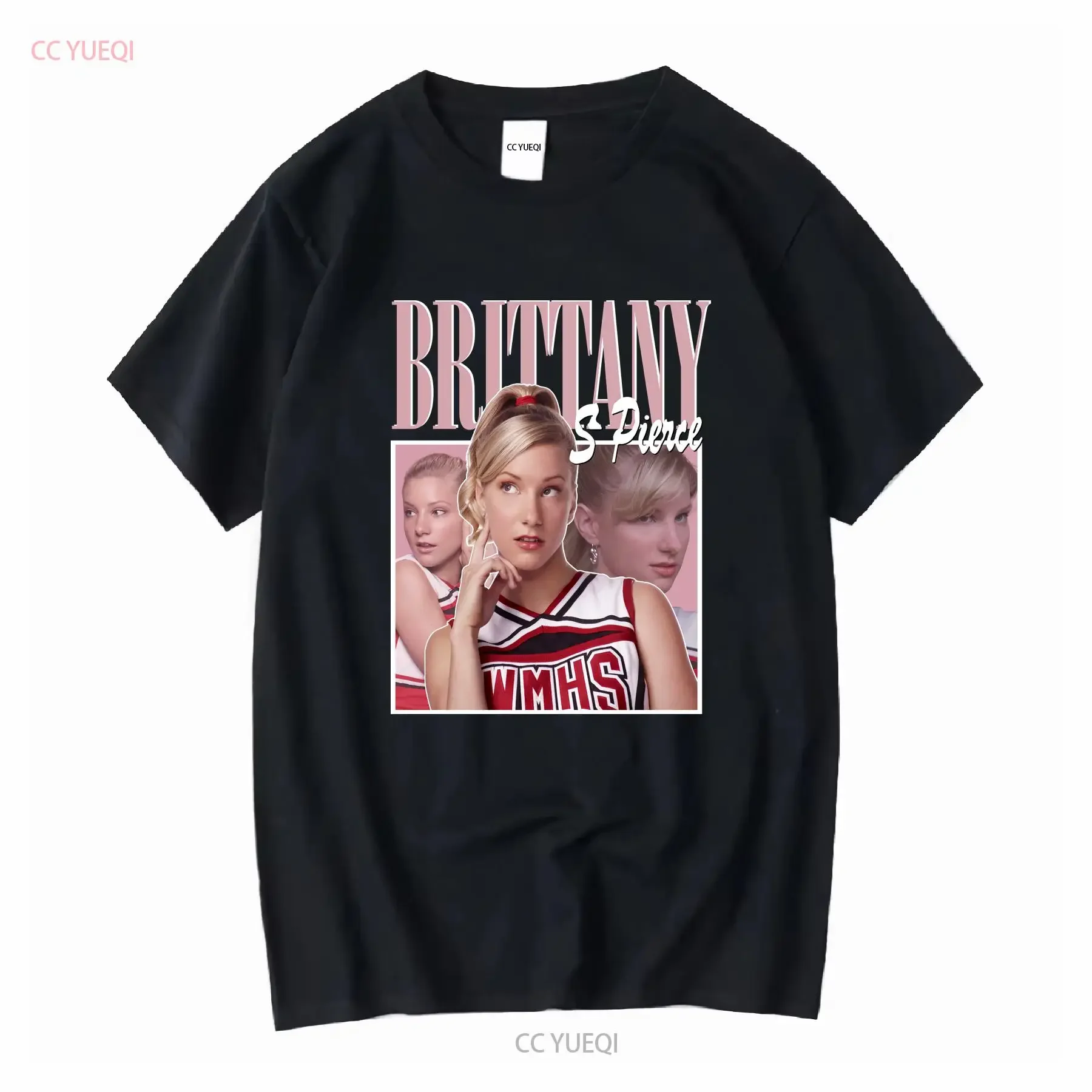 Camiseta clásica estilo vintage inspirada en los años 90 de Glee de Brittany Pierce, mangas largas o cortas, estilo vintage, lavada, informal, versátil