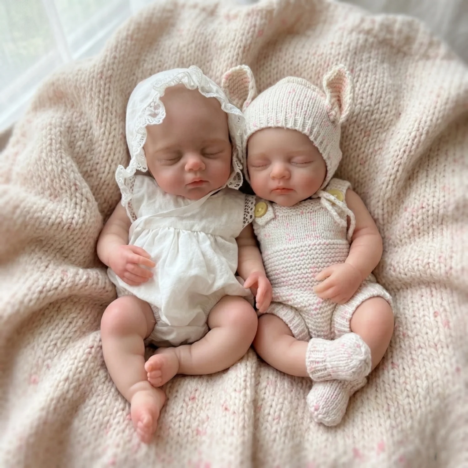 OtardDolls--1PCS/33cm Close Eyes Full Solid bebe reborn de silicona Girl Dolls With Open Mouth Soft Waterproof Newborn  Dolls