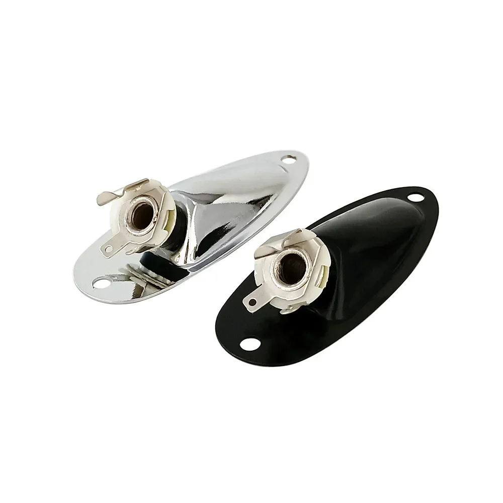 Strat Stratocaster 일렉트릭 기타 잭 플레이트 교체 6.35mm 1/4 "보트 모양의 오디오 커넥터 소켓 패널