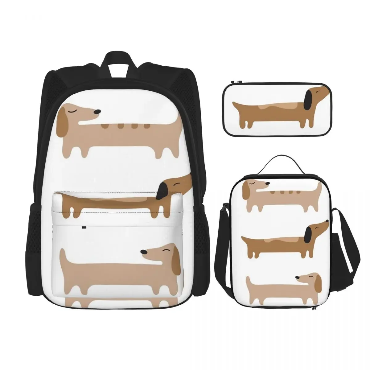 

Home Decor - Dachshund Backpacks Boys Girls Bookbag Students School Bags Cartoon Kids Rucksack Lunch Bag Pen Bag Three-Piece Set