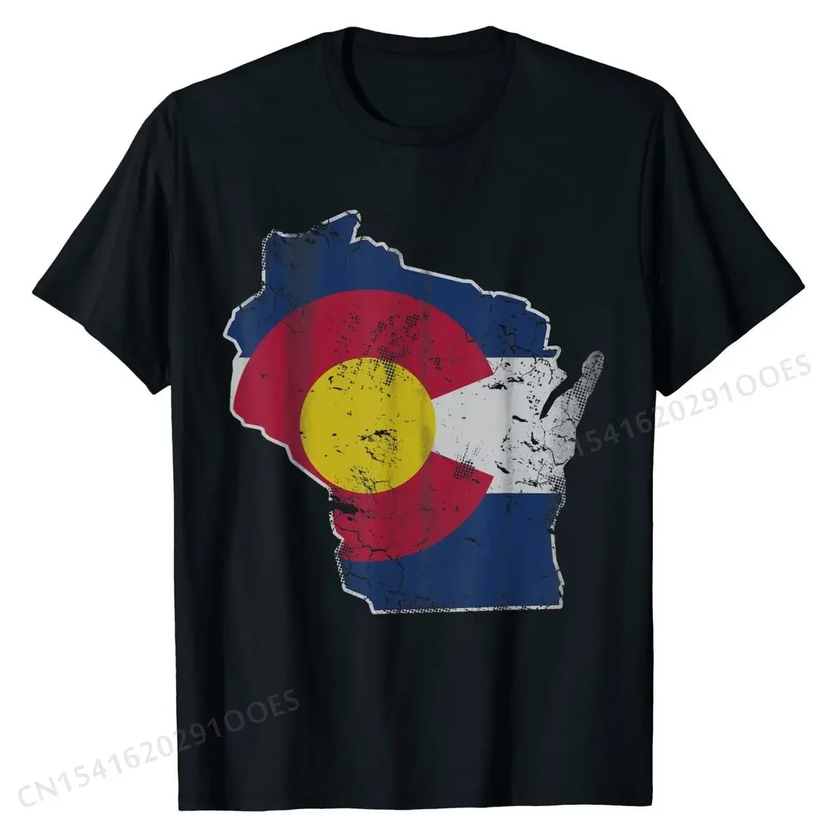 Wisconsin Colorado Flag Transplant T-Shirt Camisa Cotton Men Tops Tees Summer Retro Tshirts