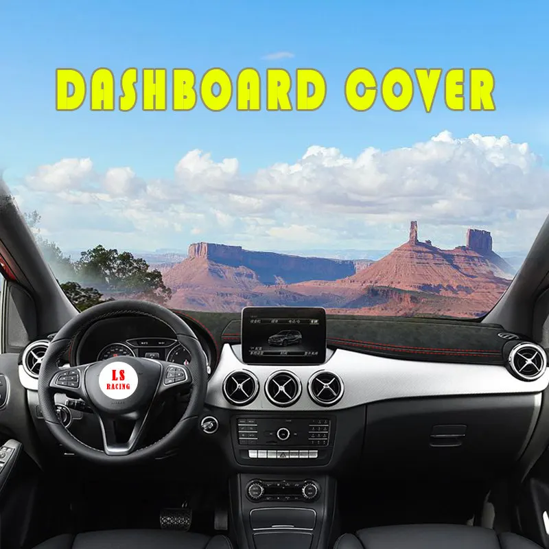 

Чехол на приборную панель автомобиля из алькантары на заказ для Mercedes-Benz B-Class B180 B200 B260 2016-2019, коврик с ковриком и подушкой, ковры