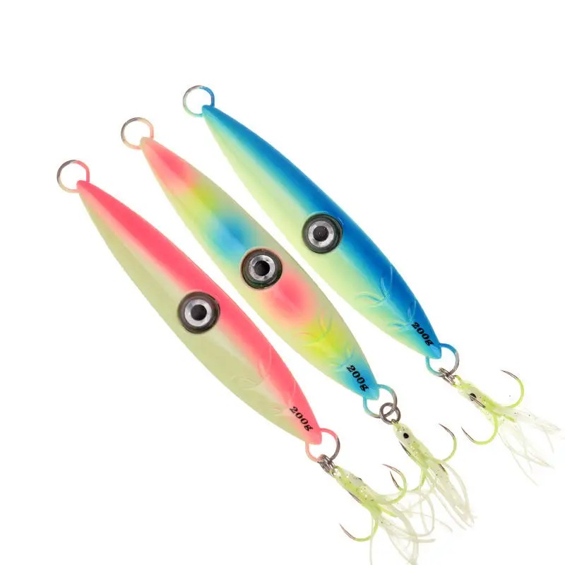 

150g 200g 250g Sea Fishing Jigging Lures 4Pcs/Set Luminous Glow Fishing Lead Jig Metal Lure