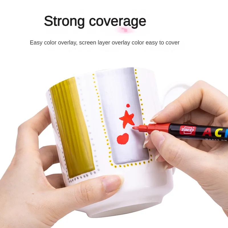 36/60/84 Colors Valve Acrylic Marker Pen for Rock Painting Hard Tip Waterproof Paint Paint Markers Fabric Markers Art Supplies