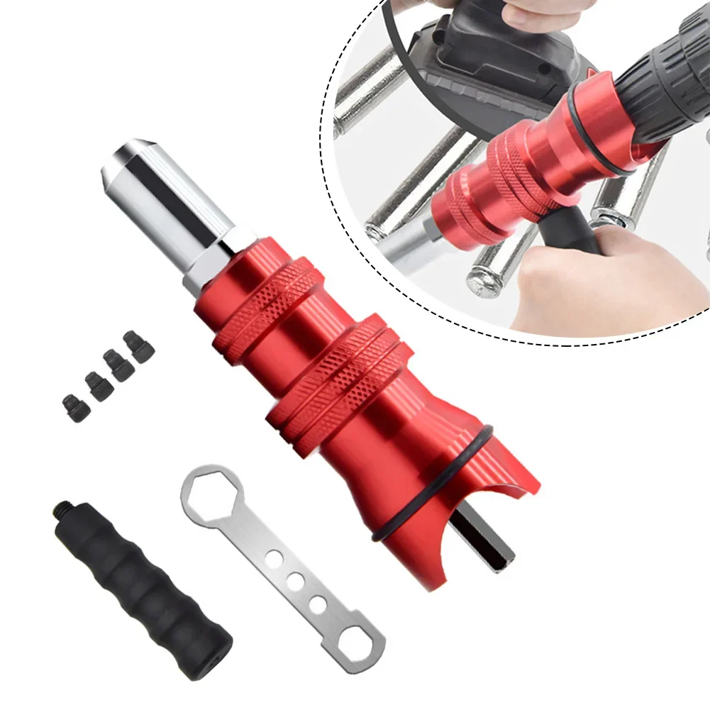 Electric Rivet Adapter 2.4mm-3.2mm-4.0mm-4.8mm Home Core Blind Rivet  Aluminum Alloy Riveting Tools, Cordless Rivet