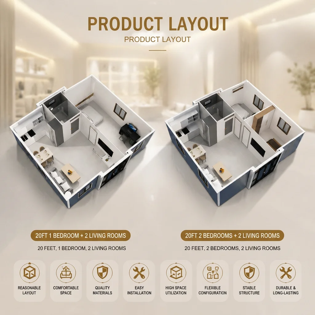 Double Wing Expandable Container House Prefabricated Modular Home Portable Folding House Quick Installation Mobile Living Cabin