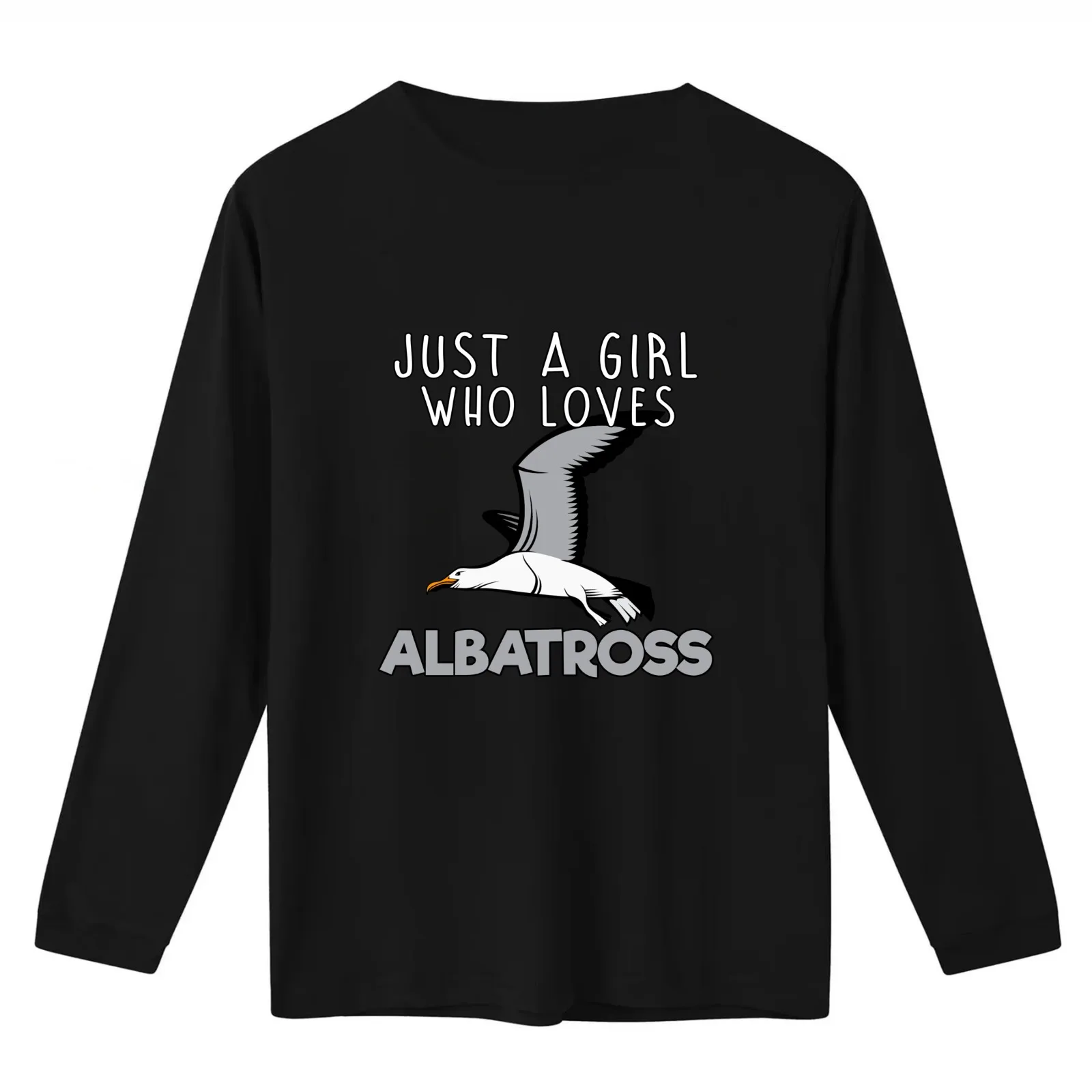 JUST A GIRL WHO LOVES ALBATROSS T-Shirt Summer Casual Cotton Tee Oversized Streetwear Tops Vintage Graphic Print 100% Cotton