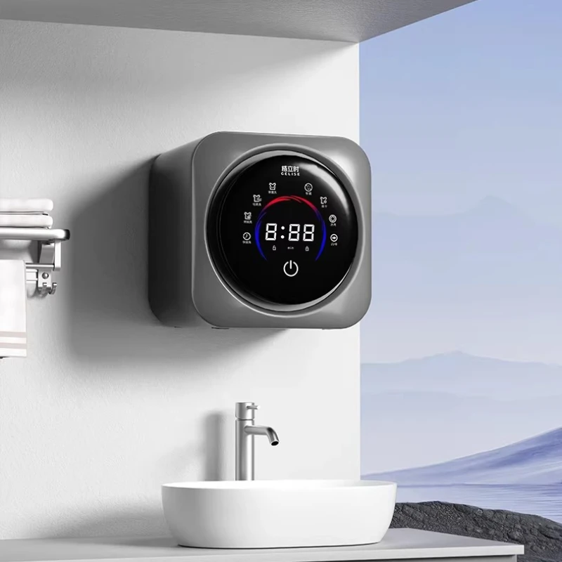 Wall Mounted Dual Bucket Washer Automatic Wash Dry All-in-One Small Underwear Sock Dual Compartment Special 2 in 1