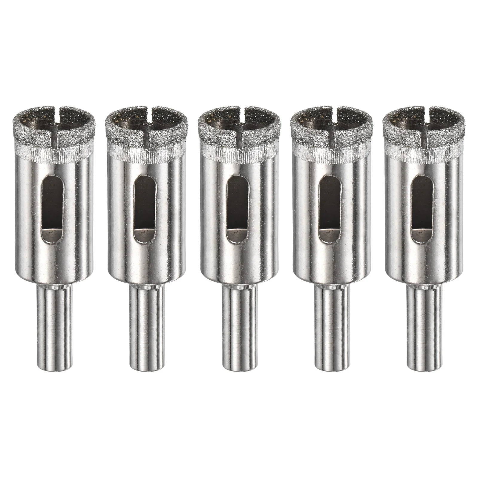 

5pcs Diamond Hole Saw Drill Bit 3-18mm Glass Drill Bit for Ceramic/Marble/Granite Stone/Bottles/Tile Cutting [Silver Tone]