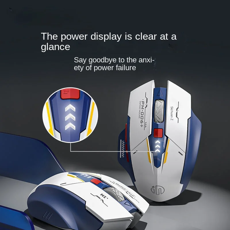 Gundam Mecha Version Wireless Mouse Bluetooth Connection Mute TYPE-C Charging Desktop Laptop Office Home