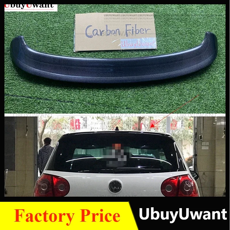 For VW Golf 5 V MK5 R32 GTI 2006-2009 Car Rear Roof Trunk Lid Black Carbon Fiber Spoiler Wings Tuning Accessories Part