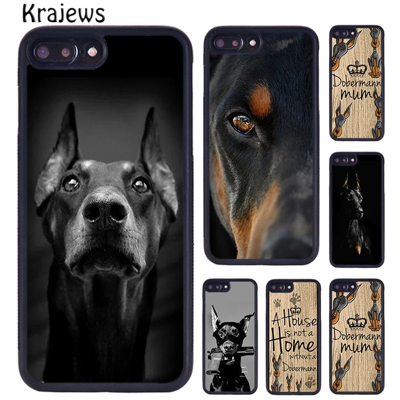 Krajews Doberman Dog Guarding Fierce Phone Case Cover For iPhone 16 15 14 plus X XR XS 11 12 13 pro max coque