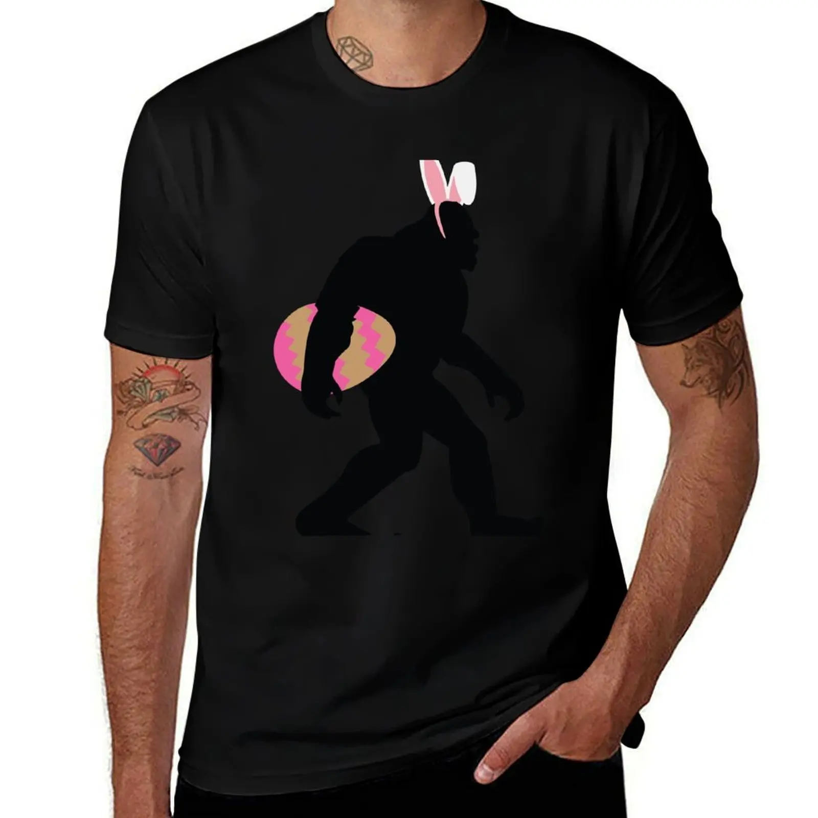 

Bigfoot Posing as Easter Bunny T-Shirt Blouse oversizeds vintage anime shirt fashion shirts heavy weight t shirts for men