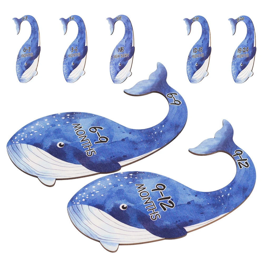 

7pcs Clothes Dividers Wooden Closet Organizer Nursery Storage Solution Closet Size Labels Hanger Separators