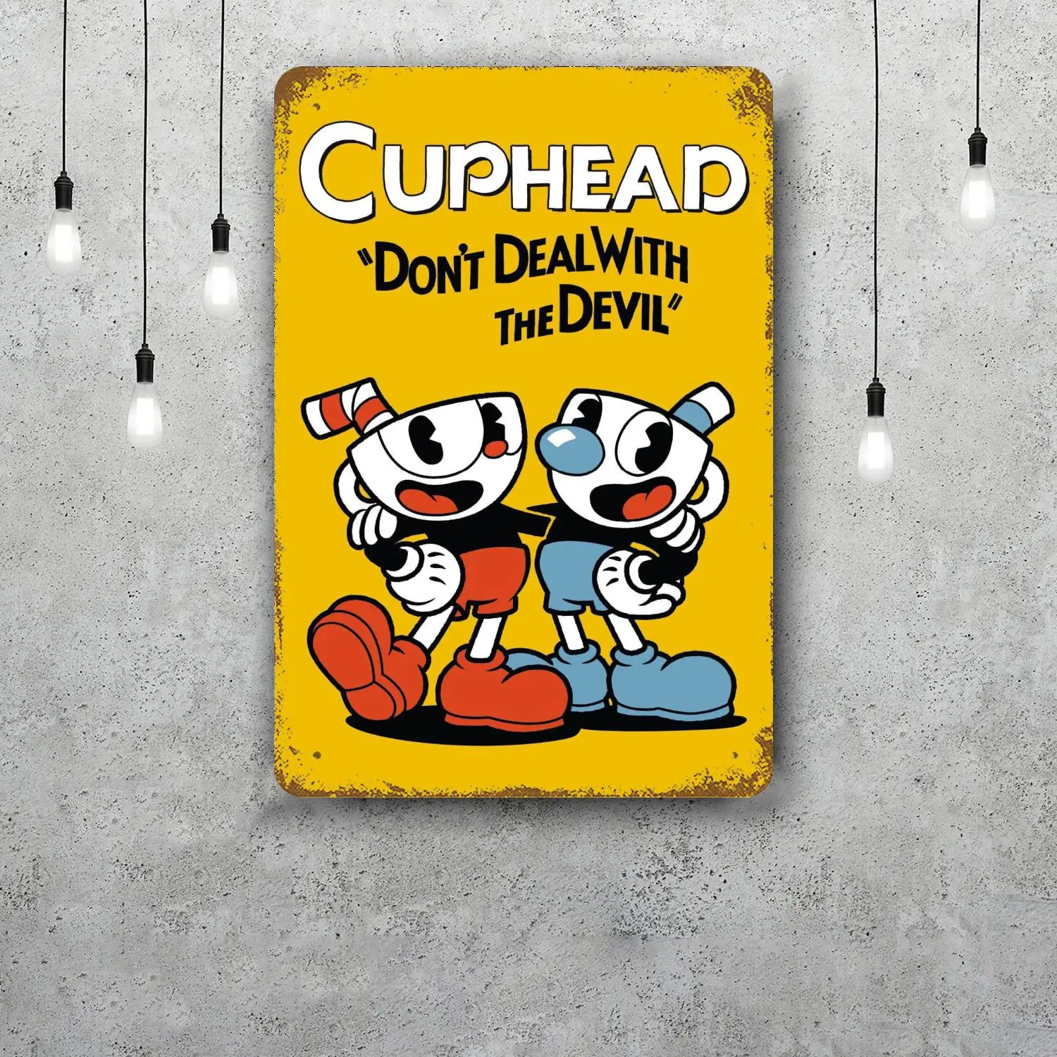 Deal With The Devil Cuphead Craps Decor Vintage Metal Signs Tin Signs Captain Poster Decor for Bar Pub Club Man Cave