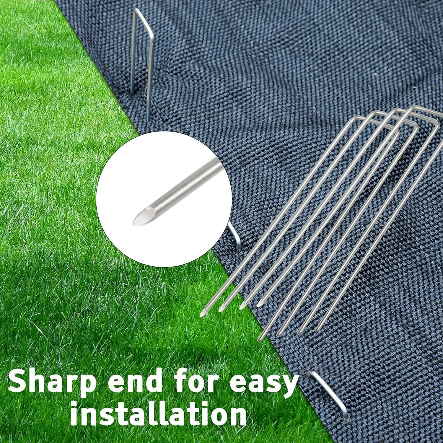 Heavy-duty Fence Tubing Stakes Sod Pins U-type Garden Staples Galvanized Landscape Spike for Holding Lawns Barrier Ground Nails
