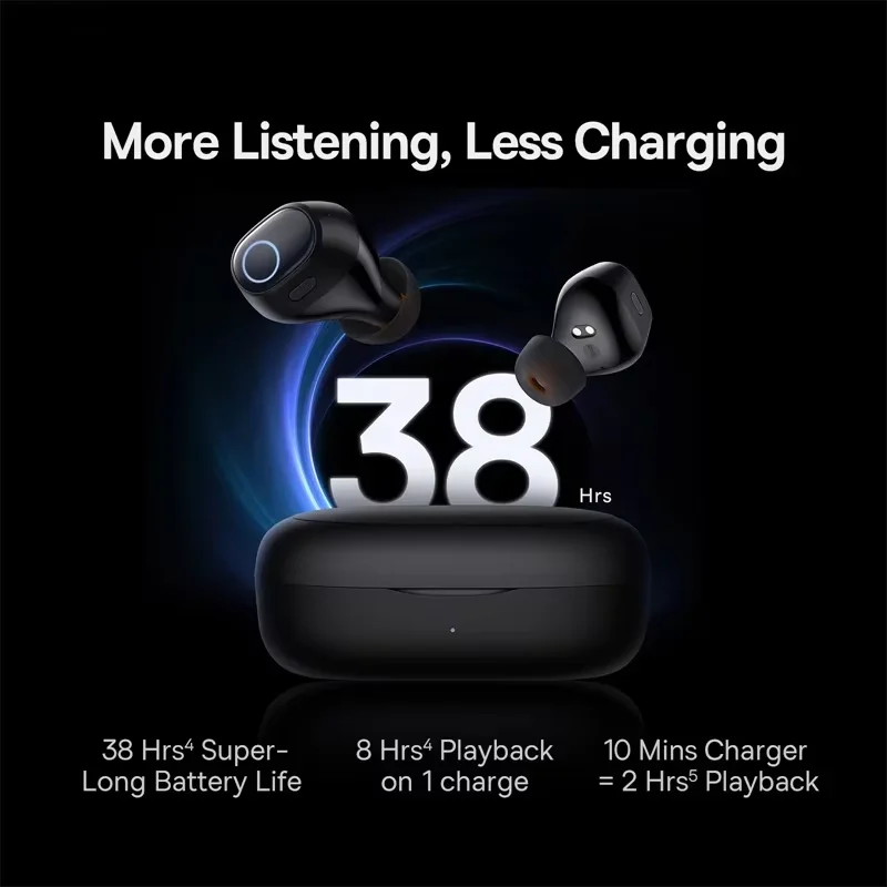 Baseus WM03 Wireless Earphones Bluetooth 5.3 Earbuds Comfortable Wear 38 hours Long Battery Life 0.038s Low Latency Headphones