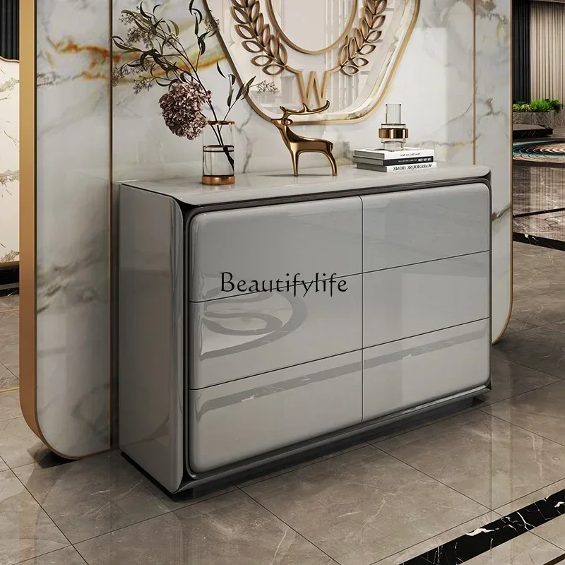 

Italian minimalist six-bucket bedside storage cabinet Modern minimalist living room lockerLX