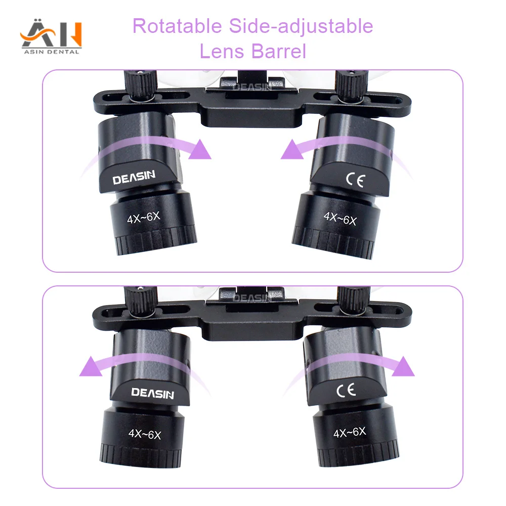 Nuevas lupas dentales ergonómicas, lupa Binocular ajustable 4x-6x Ergo con luz de 5W, fuente de energía eléctrica inalámbrica Dental