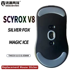 UnusualWaySports Mouse Skates Feet SCYROX V8 Cambered Surface PTFE Anti Collapse Magic Ice Black Silver Fox