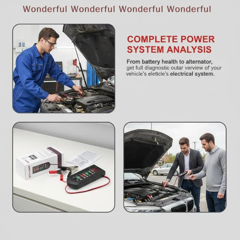

LED Display Car Battery Tester 12V 24V 6 Light Easy Read Diagnostic Tool for Battery Status Auto Repair Workshop Use