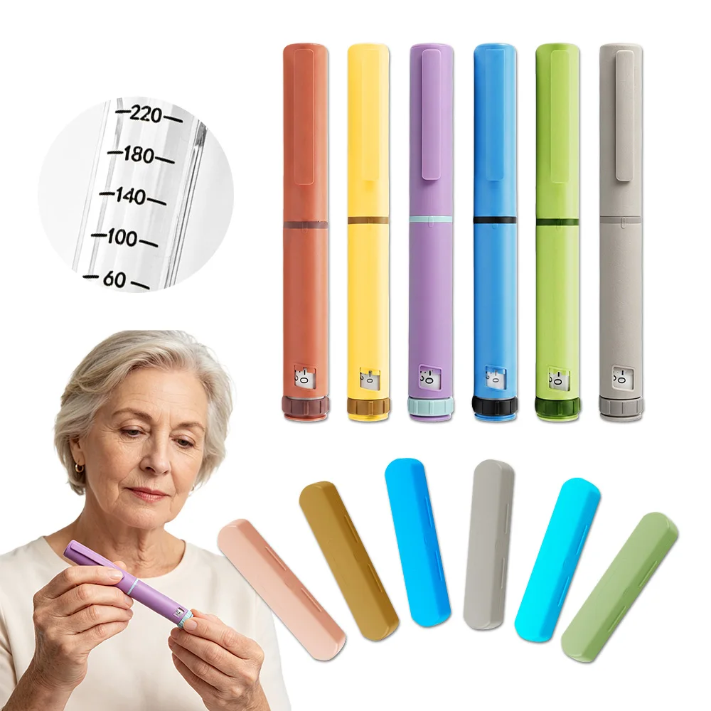 60 Unit Insulin Injection Pen with Case, Reusable Peptide Pen Injector, Compatible with 3ml Cartridges, Syringe Pen for Insulin