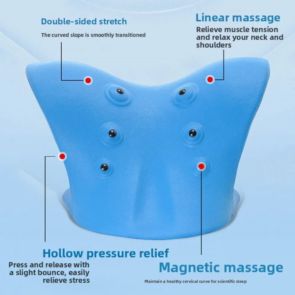 وسادة دعم الرقبة والكتف للتدليك المغناطيسي لمحاذاة العمود الفقري والعلاج بالضغط الإبري وجهاز تخفيف راحة الجر عنق الرحم