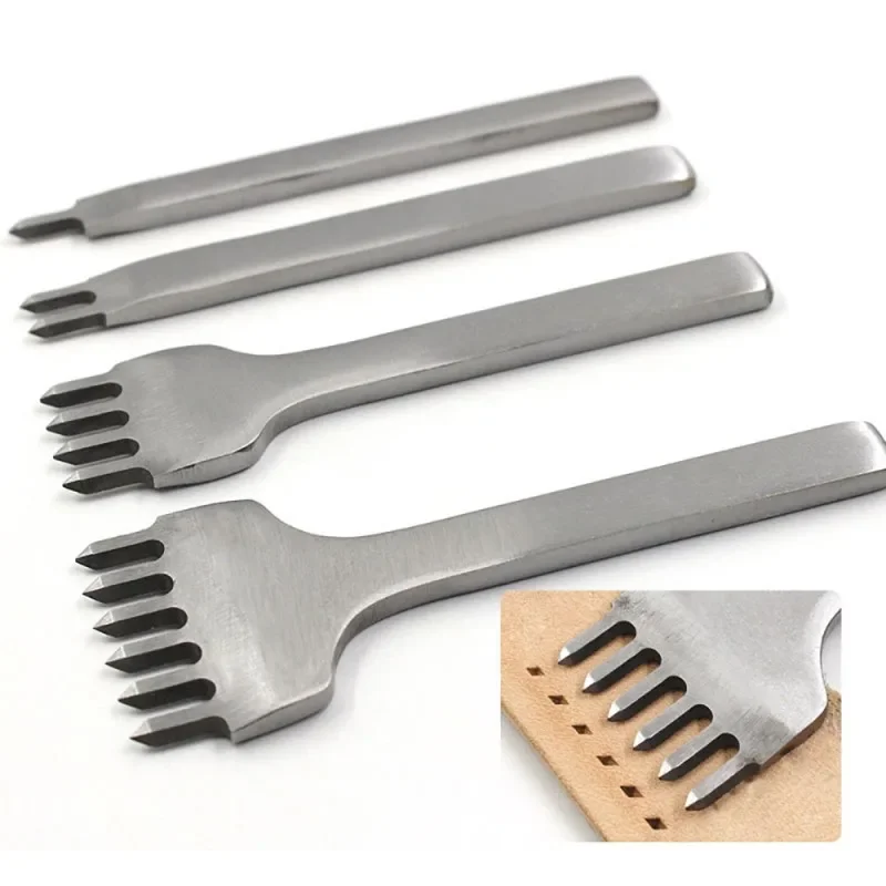 3/4/5MM Spacing Punch Tool For Leather Hole Punches Tool Lacing Stitching Sewing DIY Leather Craft Tools 1/2/4/6 Prong Modern