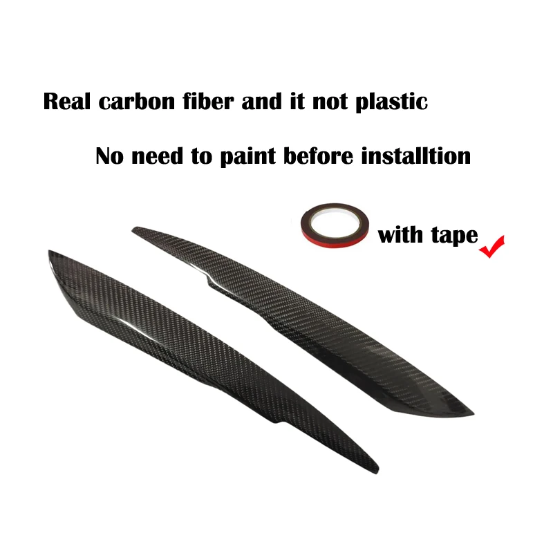 Carbon Fiber Car Headlight Eyebrow Cover Trim Sticker Head Lamp Eyelid for Audi A4 B7 2005 2006 2007 2008 A4 Fiber glass eyebrow