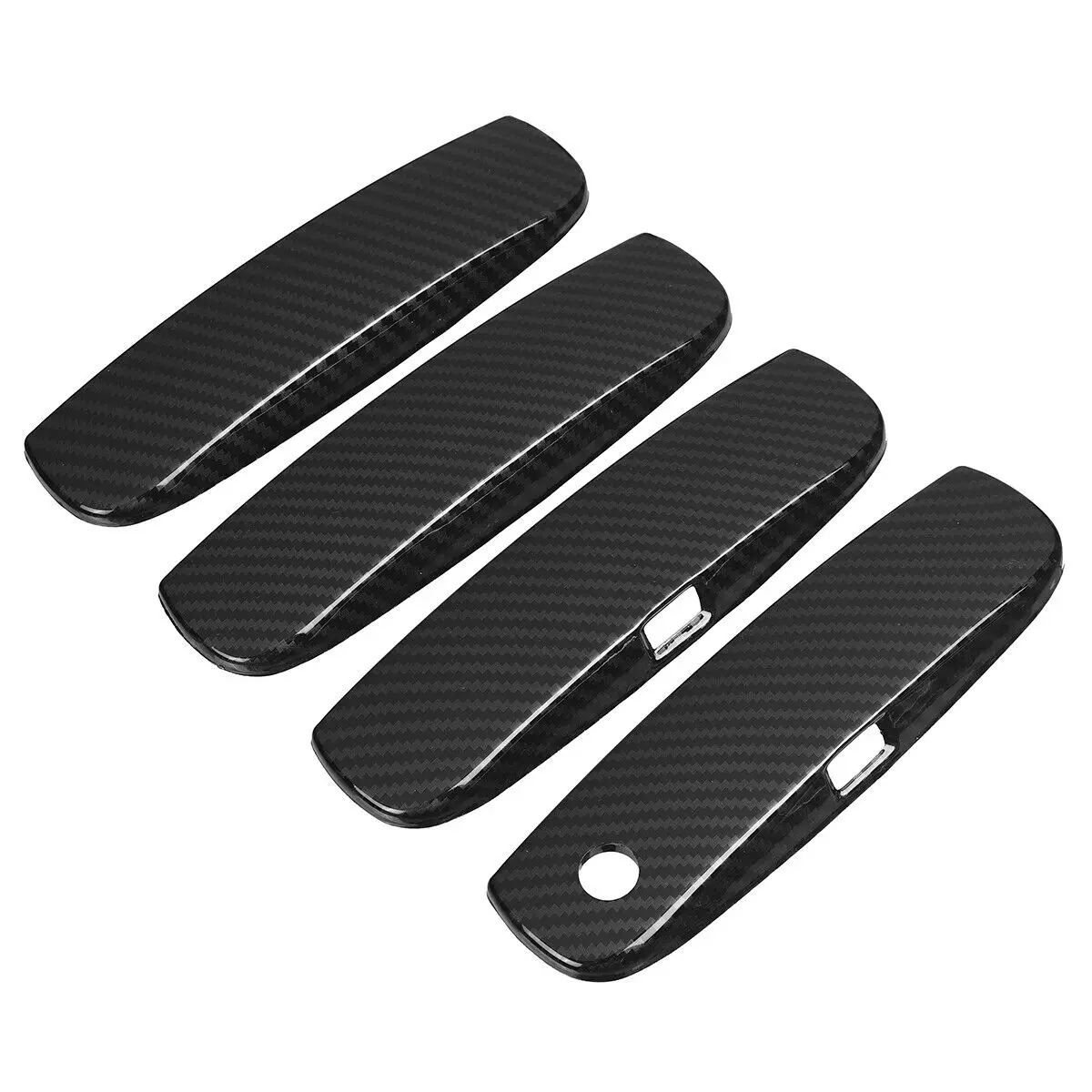 For Dodge Charger 2011-2020 4pcs/set Door Handle Cap Trim Sticker with Hole Cover Decoration Carbon Fiber/Black