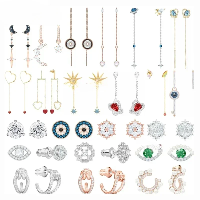

2025 New 925 silver High Original OXO Magic Lifelong Series Women's Earrings,Snowflake Love Moon Earrings,Beautiful and Generous