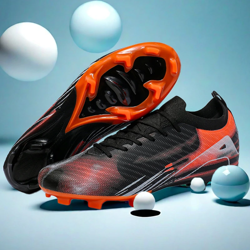 Unisex FG Football Boots Knit Sock Soccer Cleats Non Slip TPU Studs Men Women Outdoor Natural Grass Professional  Sneakers