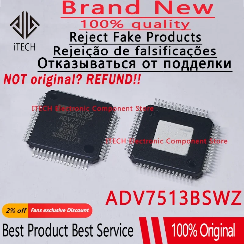 5pcs/lot Original ADV7513BSWZ ADV7513 LQFP64 100% New And Genuine