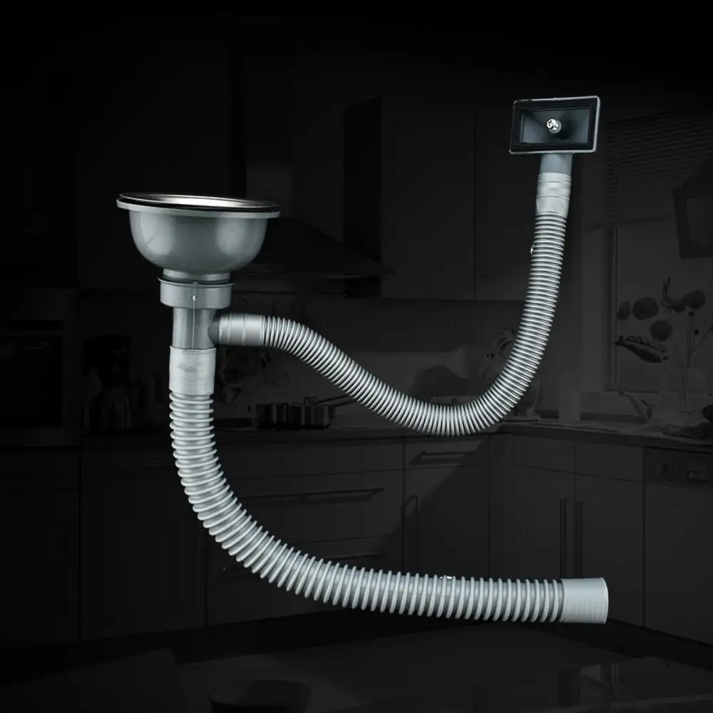 

Съемник для кухонной мойки из нержавеющей стали, гибкая сливная труба с одним слотом/двумя прорезями, простая установка, набор канализационных труб с защитой от насекомых