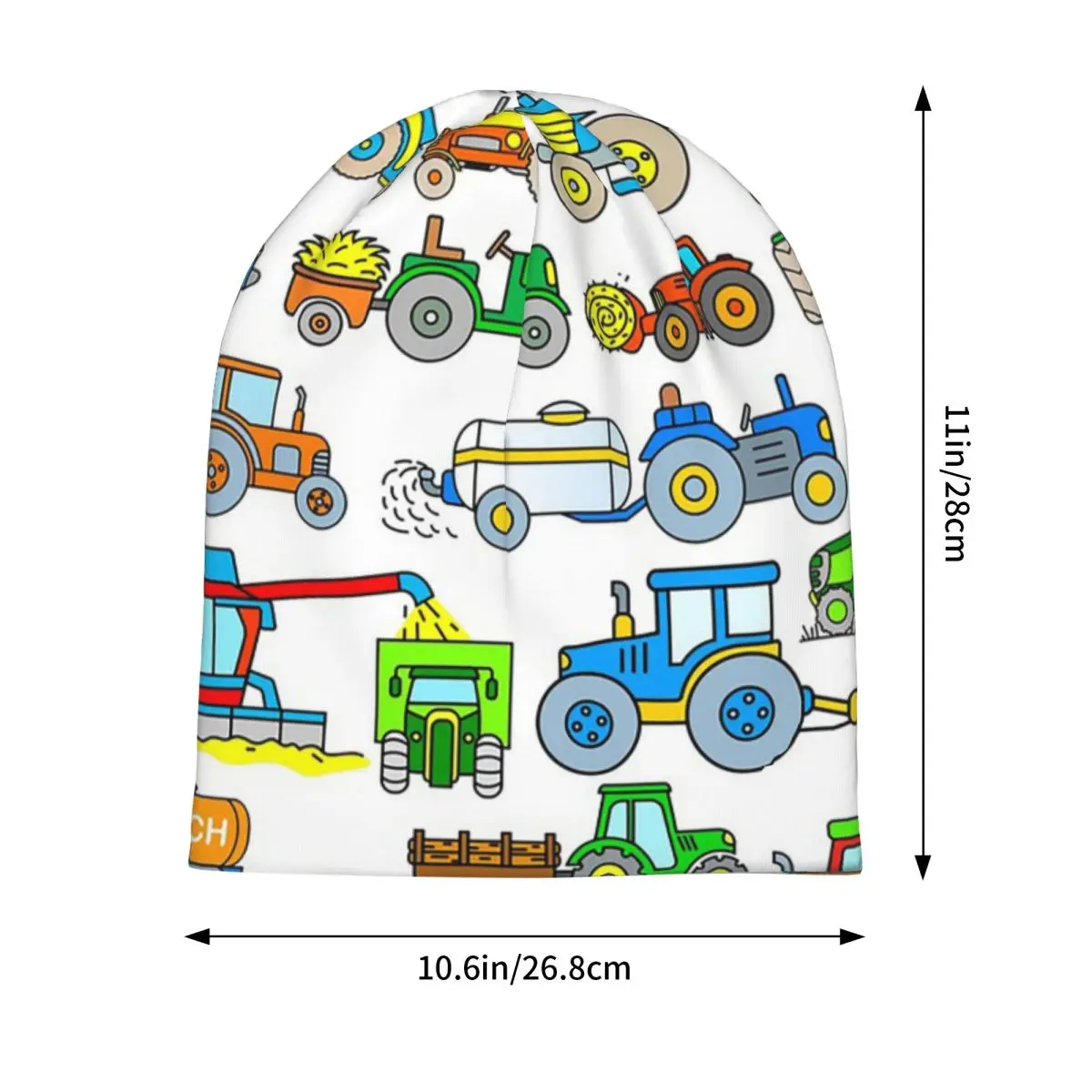 Tractors Farm Vehicles Skullies Beanies Hats Warm Autumn Winter Outdoor Cap Knitted Bonnet Caps for Unisex Adult