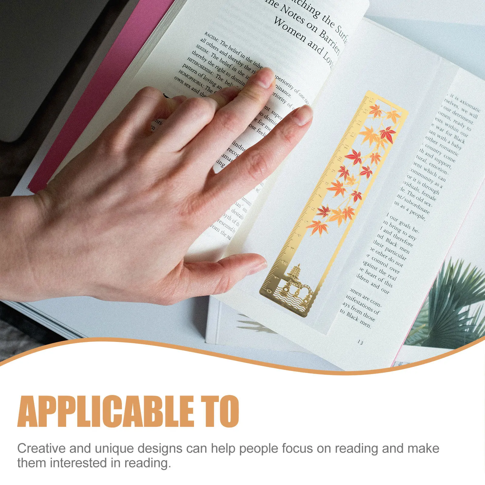 

2Pcs Metal Bookmark Chinese Style Ruler Decorative Scale Book Marker Reading Page Marker Lightweight Portable Bookmark