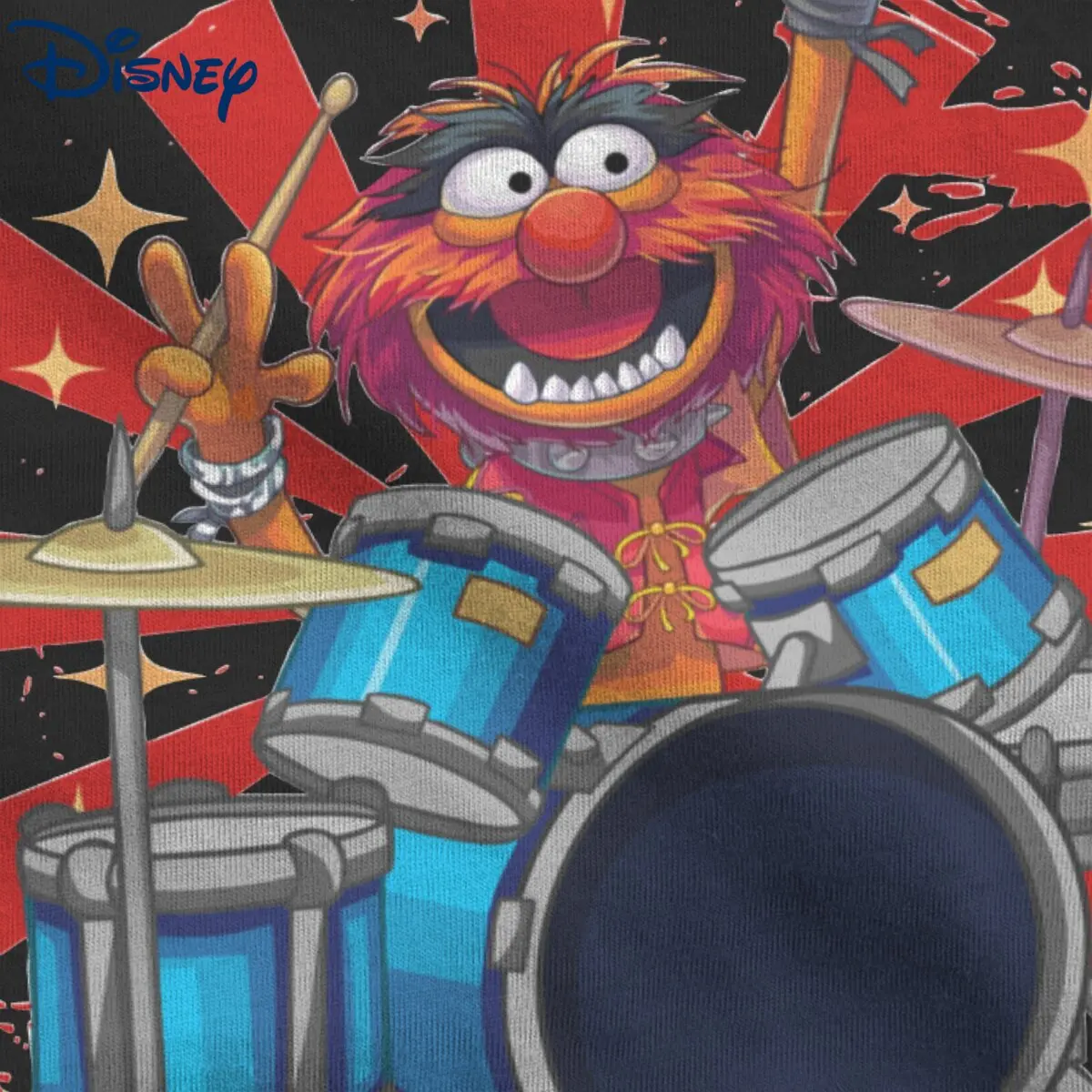 Animal Drummer the Muppets Show Men T Shirts  Vintage Tees Short Sleeve Crewneck T-Shirts Cotton Plus Size Tops