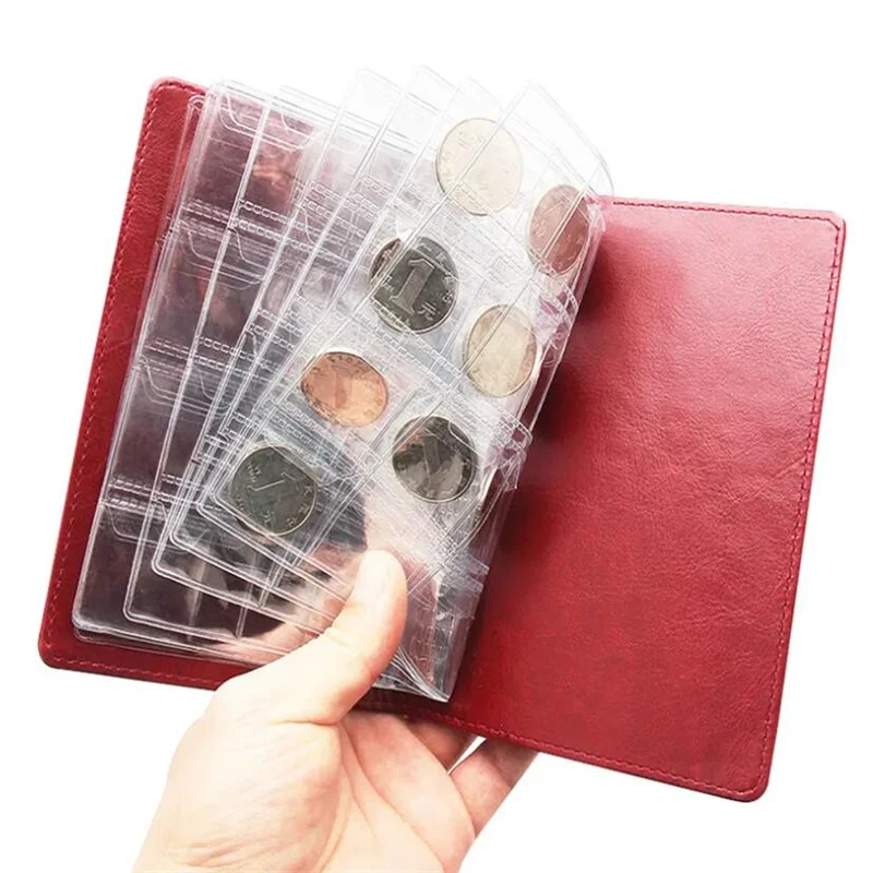 120Pcs Numismatic Album Coin Memorial Book Mini Album Commemorative Coin Storage Book High Capacity Collecting Coin Photo Album