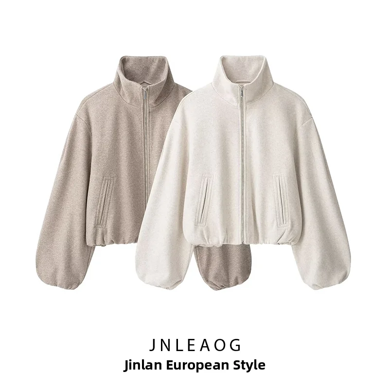 JNLEAOG Fashion Soft Pilot Jacket Women's Outerwear Autumn New Style 3046334 Standard Fit Zipper Closure Polyester Fibre