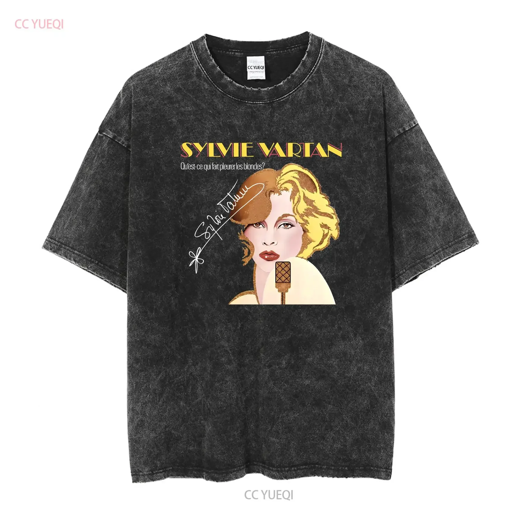 Sylvie Vartan Quest ce Qui Fait Pleurer Les Blondes Album T Shirt All Size long or short sleeves vintage Washed Unisex fashion