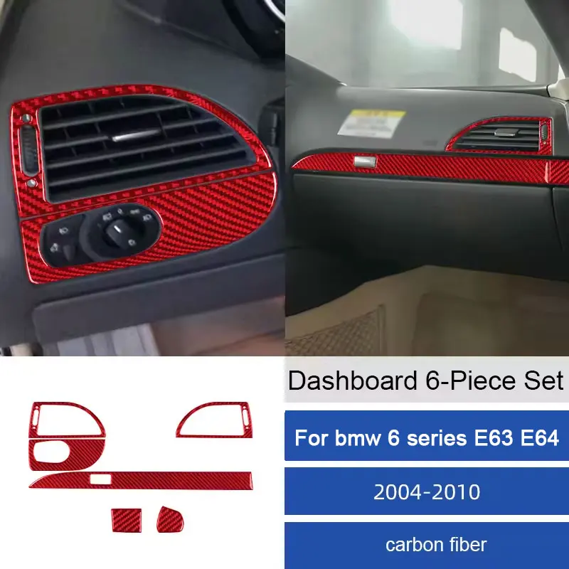 

For BMW 6 Series E63 E64 2004-2010 Soft Carbon Fiber Interior Kit Dashboard Panel Decoration Cover Stickers