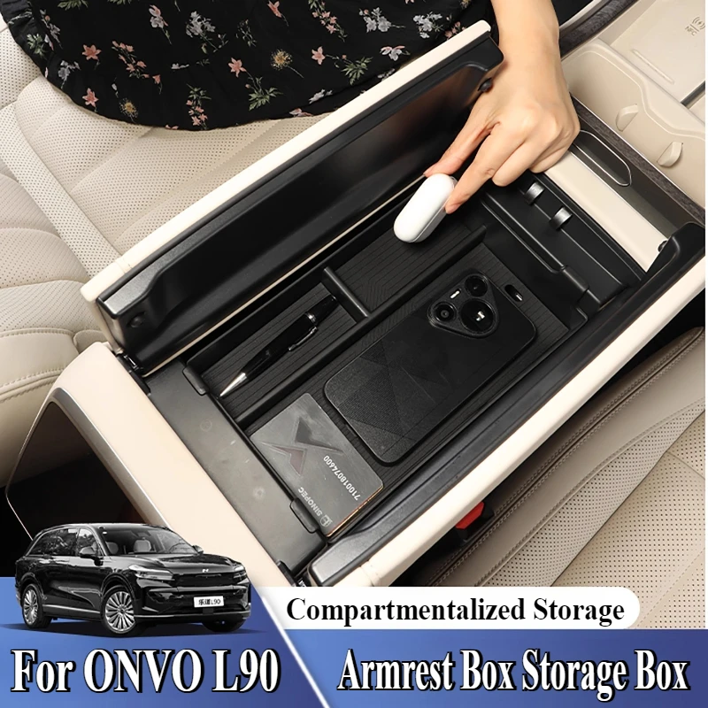

For NIO ONVO L90 25 Central Control Armrest Box Storage Box Organize Store Prevent Dust Car Interior Modified Supplies Accessory