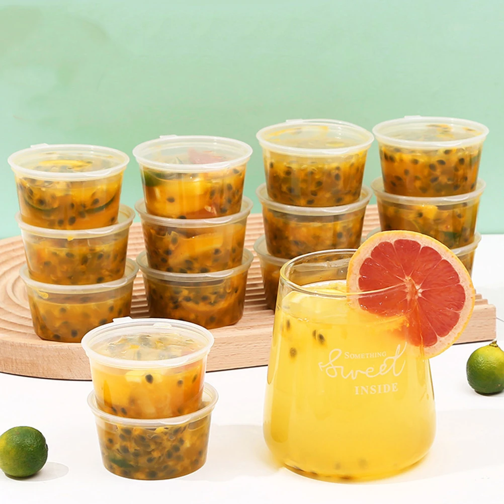 

100Pcs Sealing Condiment Containers PP Material Sauce Boxes with Lids for Takeaway Snacks Salads Fries Condiment Containers